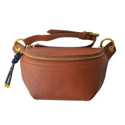 China Fashion\comfortable\durable Custom Fashion Fanny Pack Waist Bag Lightweight Travel Sling Bag Genuine Leather Crescent Crossbody Bag For Women Men for sale