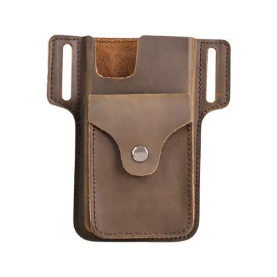 China Vintage Leather phone case leather belt, phone case leather, belt phone holder, leather phone bag, leather phone case with small pocket for sale