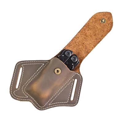 China Anti-Theft Best Genuine Leather Multi-tool Sheath Outdoor Work Tool Holder Horizontal edc Belt Pouch For Leatherman SOG Multitool Case for sale