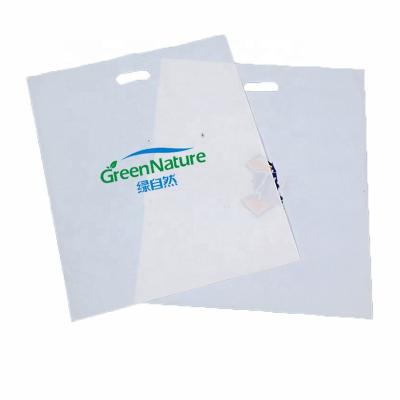 China 100% Biodegradable and Compostable Wholesale Bags Eco-Friendly Compostable Plastic Die Cut Shopping Bags for sale