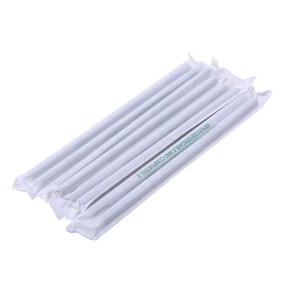 China Disposable Custom Printed PLA Biodegradable Plastic Drinking Straws With Paper Packaging for sale