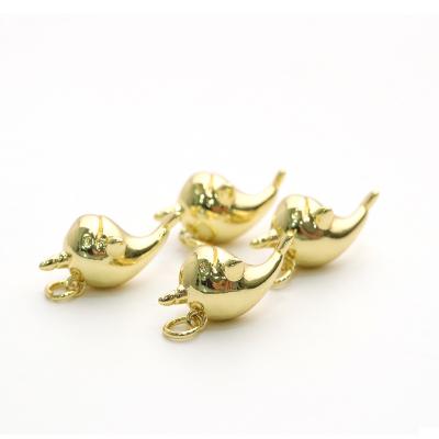 China New Design FASHIONABLE CZ Micro Pave Gold Plating Dolphin Pendant Charms For DIY Jewelry for sale