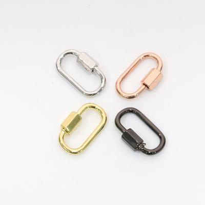 China NEW Style Brass+Zircon Oval Shape High Quality Gold Plating Single Screw Clasp For Diy Jewelry for sale