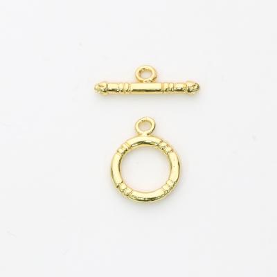 China Unique Design 18K Gold Plated High Quality Spacer Bead Minimalist Toggle Clasp For Jewelry Making for sale