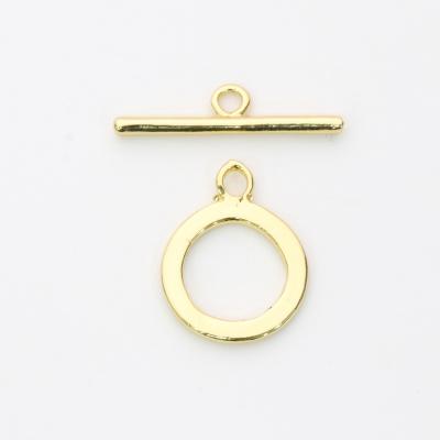 China High Quality Spacer Bead 18K Gold Plated Unique Design Minimalist Chandelier Toggle Clasp For Jewelry Making for sale