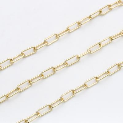 China Chain Gold Platting High Quality Chain For DIY Jewelry Rectangular Chunky Chain For Necklaces Choker Bracelet Supply for sale