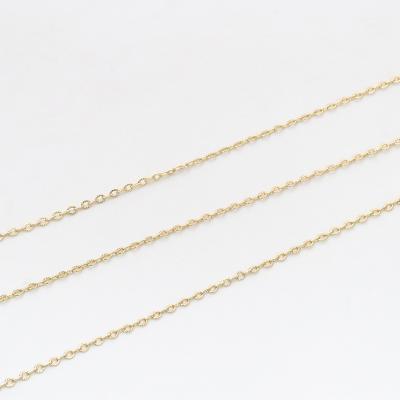 China Chain Wholesale Gold Platting Hand Made High Quality Flat Oval Link Chain For Jewelry Making for sale