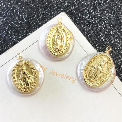 China CLASSIC Natural Hierarch Styling Freshwater Micro Pearl Charm CZ Store Irregular Pendant Bead with Zircon Pendant Accessories for sale