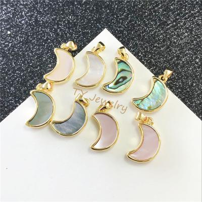 China A Pendant In The Shape Of Moon 4 Color Natura Water Dropletsl Beads, Shell Star Charms For Making Jewelry for sale