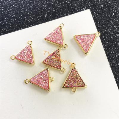 China Fashion Mystical Druzy Triangle Connector Drusillary Charms For Bracelet Making for sale