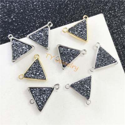 China CLASSIC Mystical Druzy Triangle Druzy Connector, Framing Druzy Charm for Jewelry Making for sale