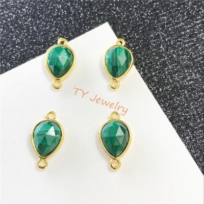 China Connector New Arrival 100% Natural Water Drop Shape Malachite Pendant For Diy Jewelry for sale