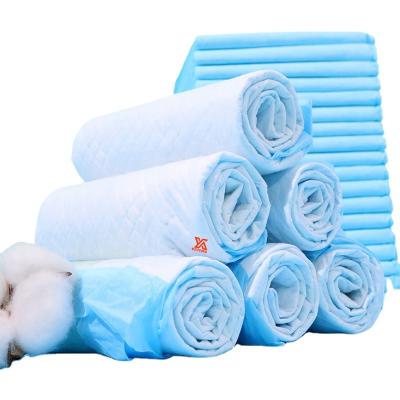 China 100pcs Viable In One Bag 33x45cm Pet Training Pads With Super Dry Ad-hensive Free Stickers Quickly Absorbent Disposable Pads for sale