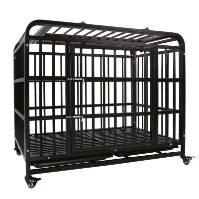 China Stocked Heavy Duty Metal Dog Cage Kennel Crate For Training With Removable Tray for sale