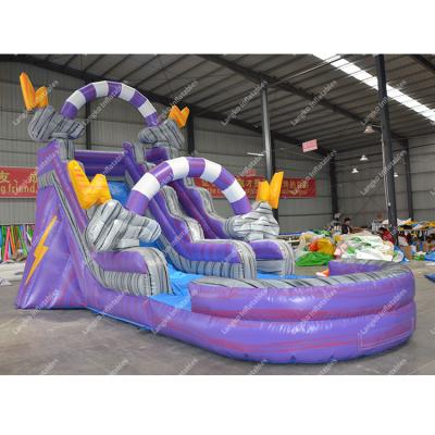 China Amusement park/place party/family/shopping mall/social center outside inflatable waterslide rental inflatable floating water slide bounce house for fun for sale