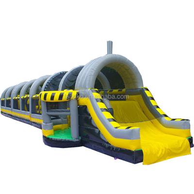 China Amusement Park/Place Party/Family/Mall/Commercial Kids Community Center Adults Land Racing Challenge Toxic Drop Inflatable Obstacle Course For Sale for sale