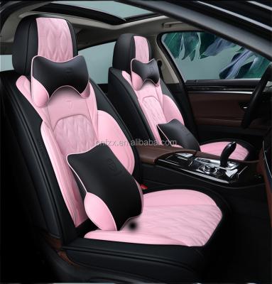 China New Fashion Waterproof/Dustproof/Anti-slip/Easy Clean Custom Design Universal PVC Leather Car Seat Covers With Embroidery Craft for sale