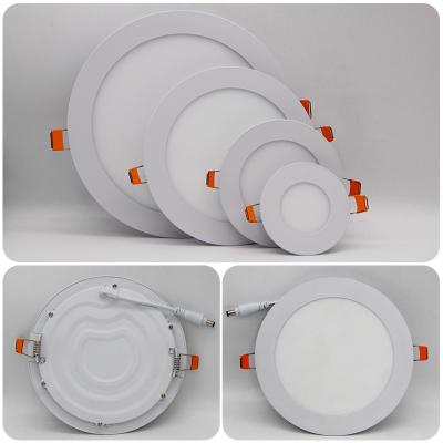 China OEM Modern Aluminum 6w Recessed Round Led Panel Light Frame Ceiling 3w6w9w12w18w White Slim Led Panel Light for sale