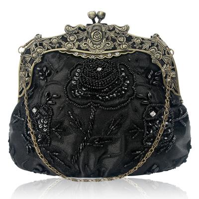 China High Quality Hot Selling Luxury Vintage Beaded Embroidered Lady Dress Evening Bag for sale