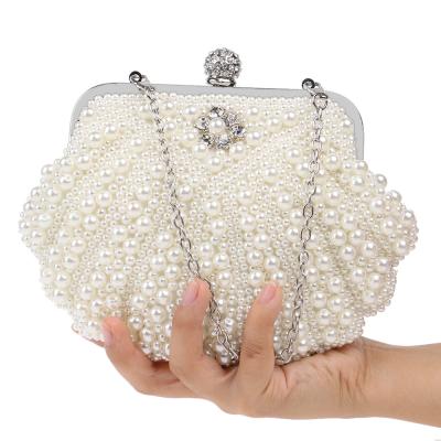 China High Quality Rhinestone Pearl Evening Clutch Bag Luxury Women Clutch With Chain for sale