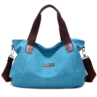 China Custom New Fashion Contrast Color Combination Bag Women Canvas Shoulder Eco Handbag For Travel for sale