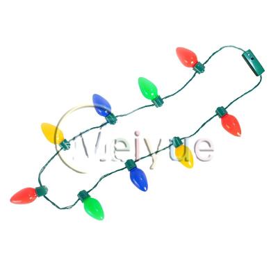 China Other Light up christmas necklace led blinking necklace Festival Wearing Led Christmas Light Necklace for sale