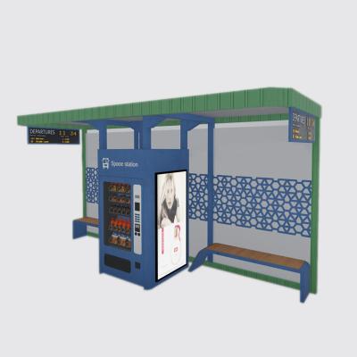 China Modern Waiting Bus / Advertisement Waiting Solar Bus Stop Selling Cab Bus Station Advertising Smart City Bus Stop for sale