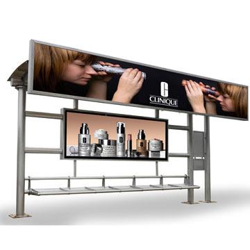 China Economic Solar Power Bus Stop Shelter With LED Display Advertising Billboard Bus Stop Shelter for sale