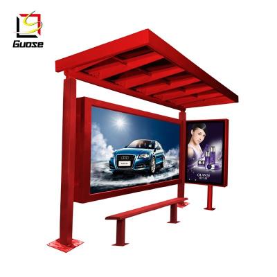 China Economical Street Vanity Shelter Stainless Steel Outdoor Advertising Smart Metal Bus Stop Shelter for sale