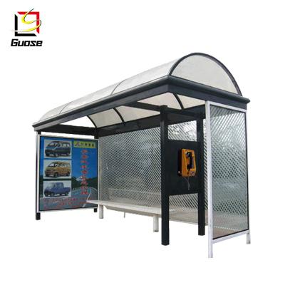 China Outdoor Bus Station Bus Booth Factory Solar Power / Advertising Metal Bus Station And Solar Panel Bus Booth Design for sale