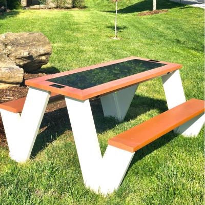 China Weather Resistant Outdoor Urban Smart High Quality Modern Garden Furniture Metal Patio Sun Garden Bench Chair for sale