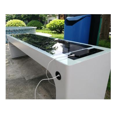 China Weather Resistant Outdoor Popular High Quality Mobile Charging Devices Easily Assembling Solar Panel Bench for sale