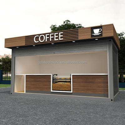 China Modern Customized Outdoor Hot Selling Container Transformed House Food Kiosk Booth Prefab Cafe for sale