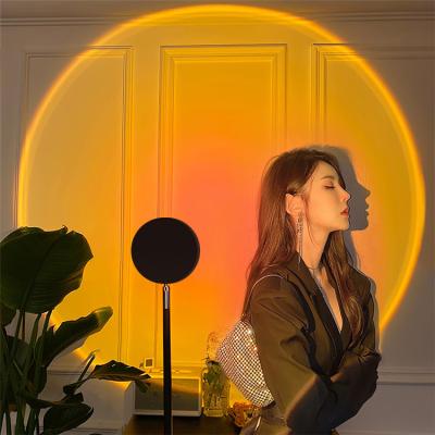 China 2021 New Design Home Bedroom Decoration Rainbow Sun Sunset Projector Modern Night Light Retractable Spotlight Floor Lamp for sale