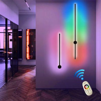 China 2021 Modern Hotel Bedside Nordic Luxury Led RGB Wall Lamp For Bedroom Indoor Living Room Decorative for sale