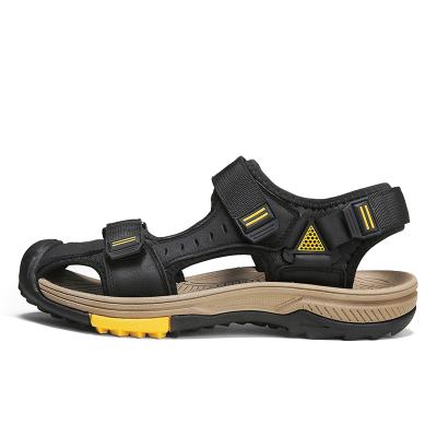 China Insulative Men's Fashion Casual Sandals Beach Shoes Soft Unique Genuine Leather Quick Drying Men Indoor Outdoor Slippers Sandal for sale