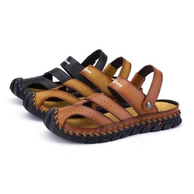 China Men's Leather Sandals Breathable Casual Light Weight Comfortable Non-slip Flat Outdoor Insulative Summer Men's Beach for sale