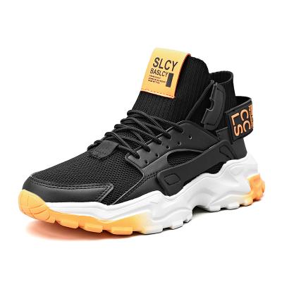 China CUSHIONING New Design Factory Price Big Size Sock Sports Shoes Height Increasing Fashionable Breathable High Top Sneakers for sale