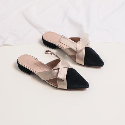 China New Spring Design Lightweight Summer Wholesale PU Bridal Shoes Fashion Simple Women Flat Slipper Sandal for sale