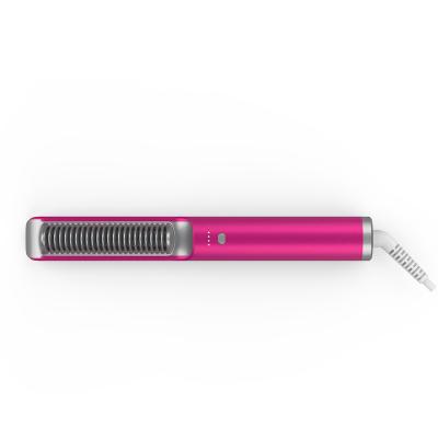 China Hotel Customized Portable Hair Straighter With Steam Heated Comb Hair Straightener Brush for sale