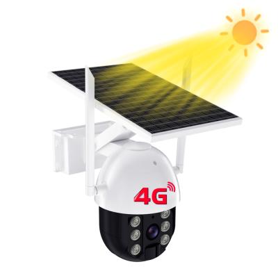 China Built-in Siren 5MP 365 Days HD Continuous Recording Online Colorful Security 4G PTZ Motion Night Vision Solar CCTV Camera for sale