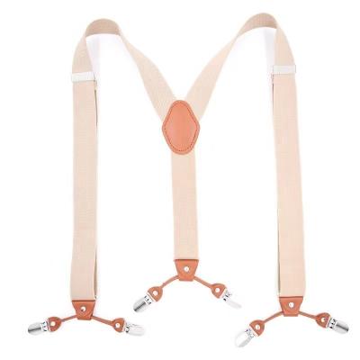 China 70%Nylon skill+20%rubber band+10%PU fashion suspenders for men 6 cuts elastic braces suspenders casual leather mens pants for tying suspenders for sale