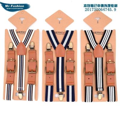 China Wholesale Fiberglass Elastic Kids Clip Fashion Y-Strap 3 Clips Kids Casual Suspenders Belt for sale