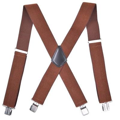 China Elastic + Metal Cilp Straps Adult 4 Clip Ribbed Mens Straps 5CM Plus Loose Tight Elastic Strap Clip Spot for sale