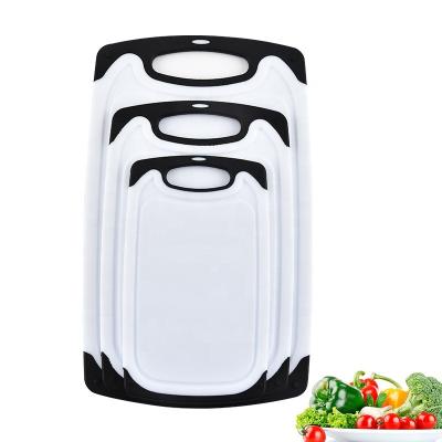 China Environmentally Friendly Square Shape TPR Edge Chopper Plastic Cutting Board Set For Kitchen for sale