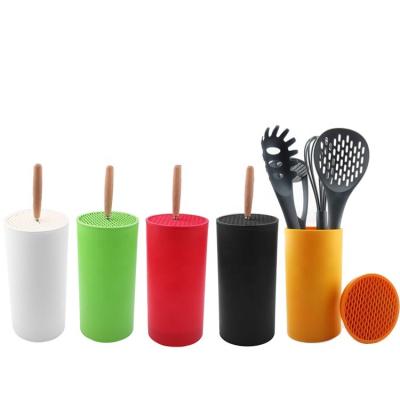 China Viable High Quality Colorful Plastic Kitchen Tools Rack Kitchen Knife Holder for sale