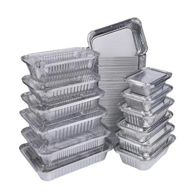 China Recycle Hot Sales Takeaway Disposable Small Aluminum Foil Container Fast Food Foil Tray for sale