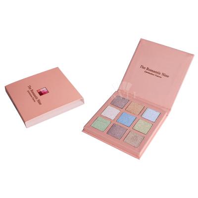 China Waterproof No Logo and Brand White Paper Makeup Empty Magnetic Eyeshadow Palette Wholesale 9 Color Wells for sale