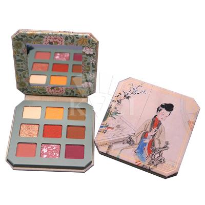 China Custom Logo Private Label Eyeshadow Palette Magnetic Makeup Packaging Quadruple Waterproof Waterproof for sale