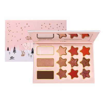 China Environmental Friendly And Reuse Popular 2020 Christmas Cosmetic Eyeshadow Palette Custom Packaging for sale